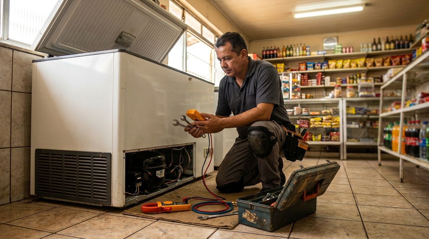 Técnico de conserto de freezer em residência em Cotia‑SP